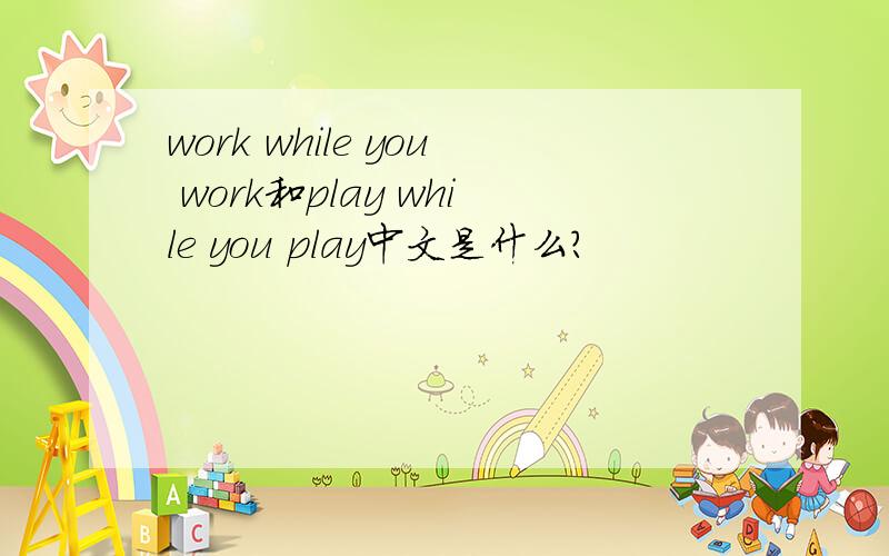 work while you work和play while you play中文是什么?