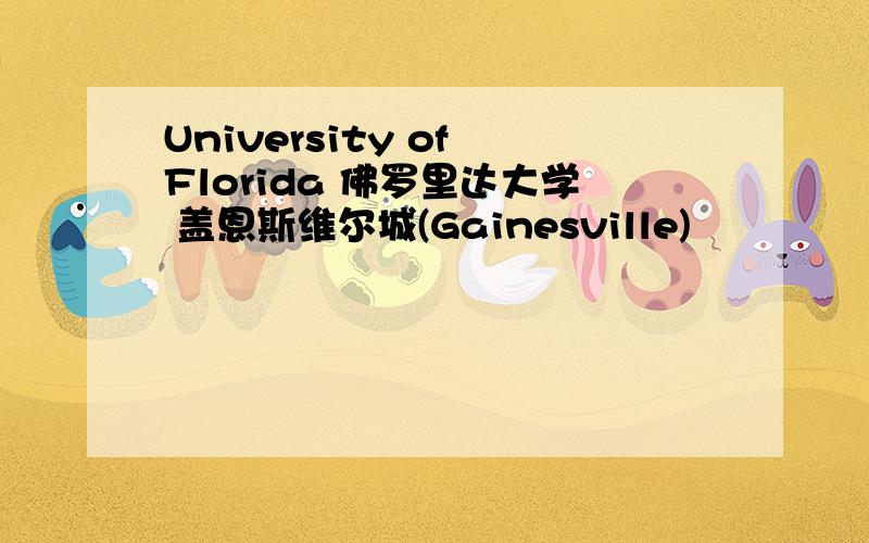 University of Florida 佛罗里达大学 盖恩斯维尔城(Gainesville)