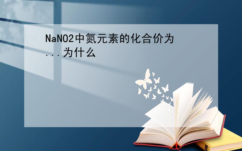 NaNO2中氮元素的化合价为...为什么