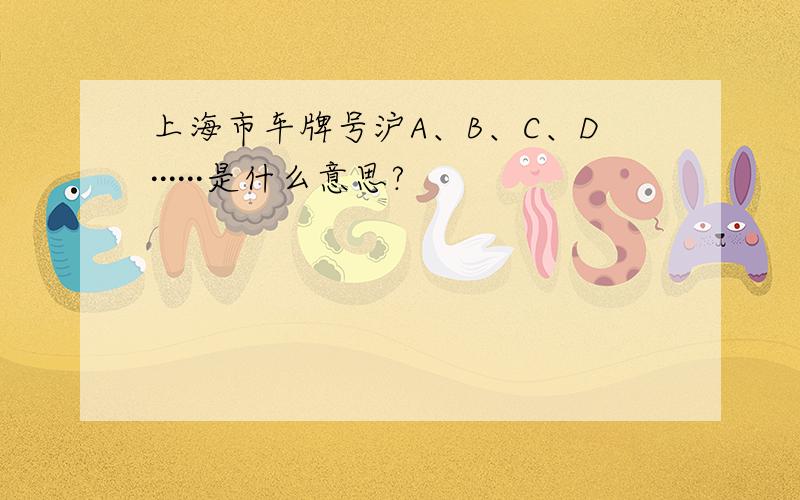 上海市车牌号沪A、B、C、D······是什么意思?