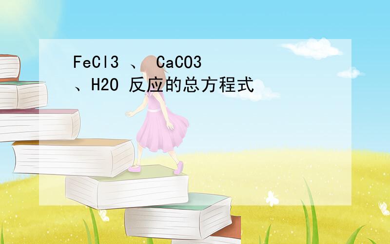 FeCl3 、 CaCO3 、H2O 反应的总方程式
