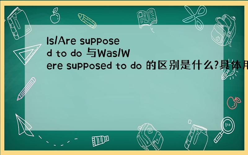 Is/Are supposed to do 与Was/Were supposed to do 的区别是什么?具体用法?