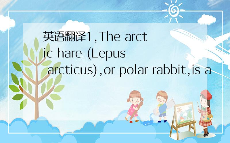 英语翻译1,The arctic hare (Lepus arcticus),or polar rabbit,is a