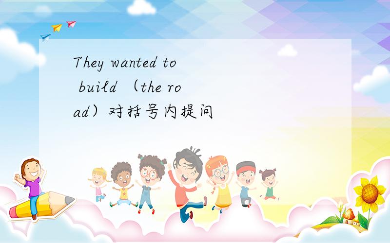 They wanted to build （the road）对括号内提问