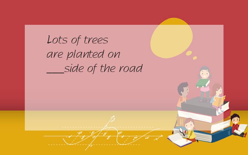 Lots of trees are planted on___side of the road